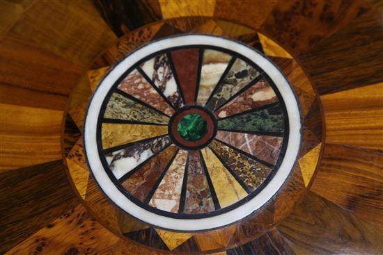 A 19th century circular specimen marble topped occasional table, W.1ft 7in.